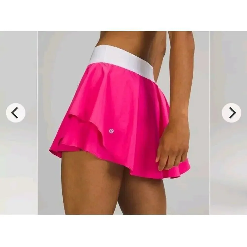 Lululemon Tennis Skirt Skort 4 Court Rival High Rise Pickleball Golf Sonic Pink